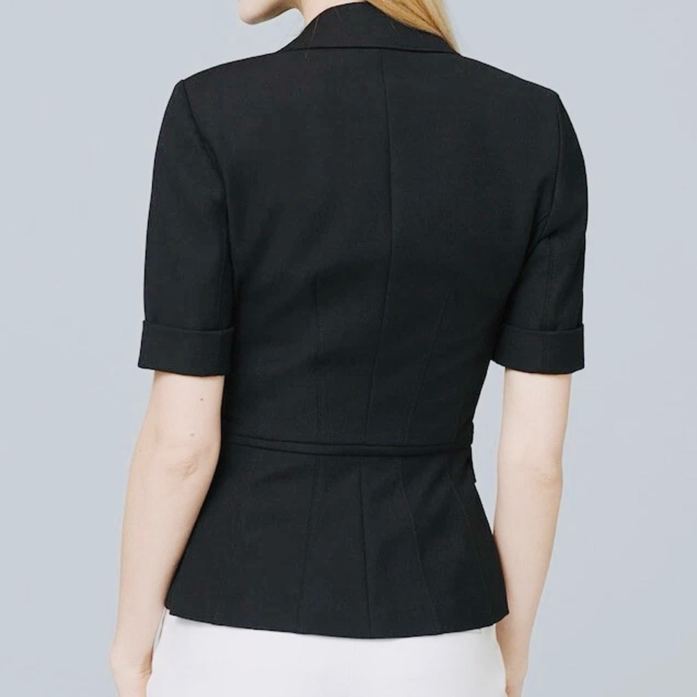 White House Black Market Black Shirt Sleeve Suit Jacket Size 12 - Picture 3 of 6